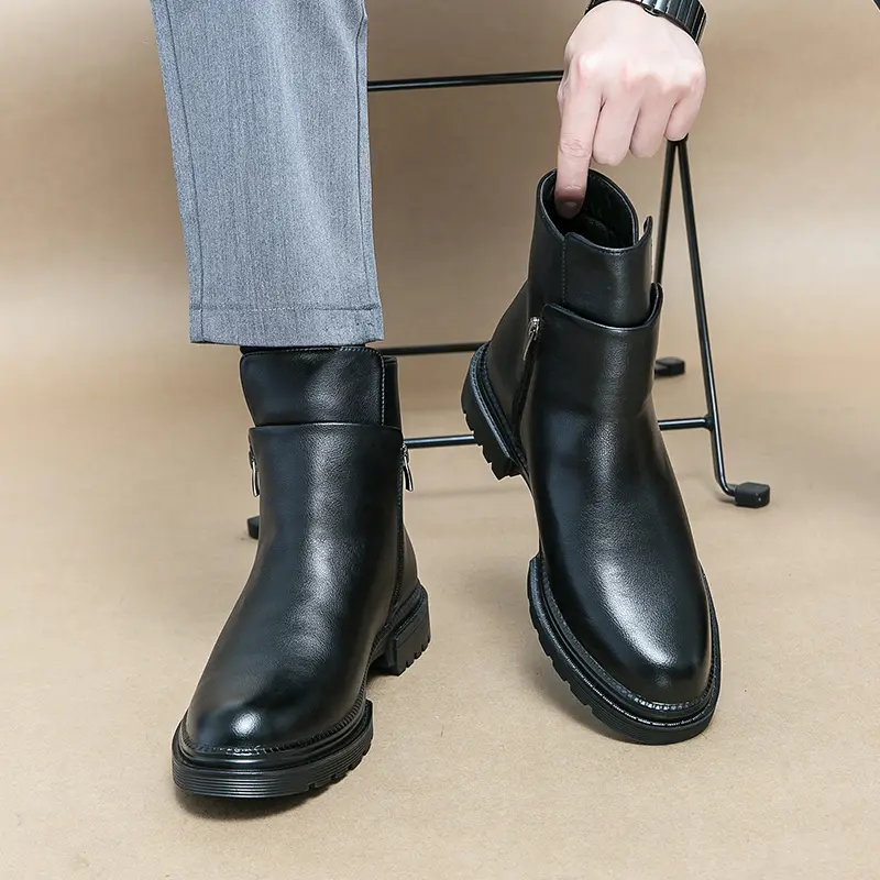Men's Business Fashion Zipper Side AnkleBoots
