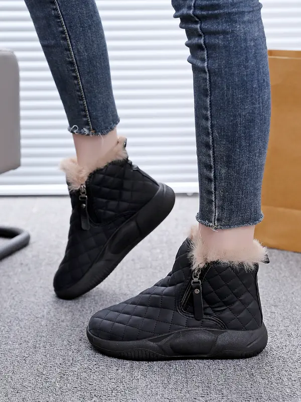 NEW THICK SOLE WOMEN'S SHOES FLEECE LINED FASHION WARM SHORT BOOTS