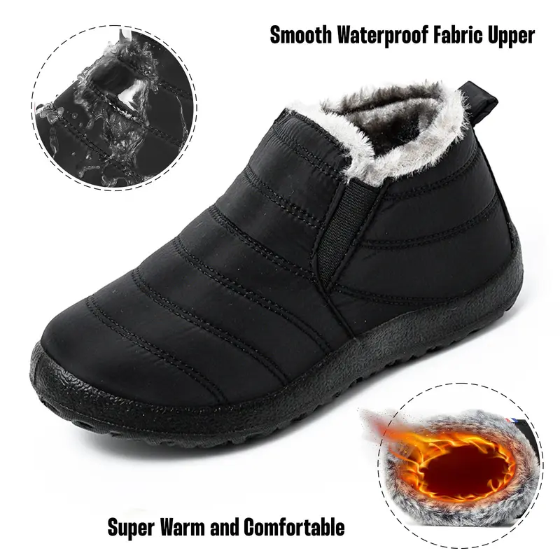 🔥Last Day 60% Women's Winter Cotton Slippers, Snow Boots, Short Boots Fur Liner for Warmth and Insulation Anti-Slip Short Boots 