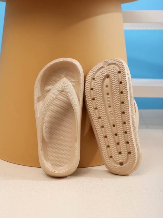 Summer Beach Vacation Sandals, Thick Sole Non-Slip Plastic Slippers, Minimalist Casual Flip Flops, DIY White Floral Decor Slides, Mother's Day Gift