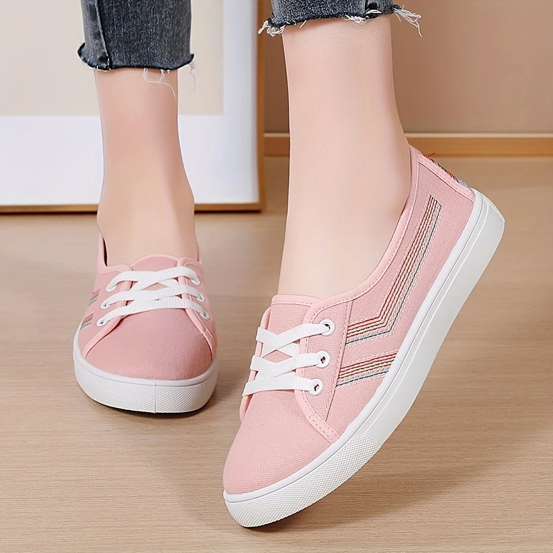 Women'S Flat Fabric orthopedic Shoes, Stylish And Simple Casual Sneakers, Versatile White ShoesEasy to Slip On. 