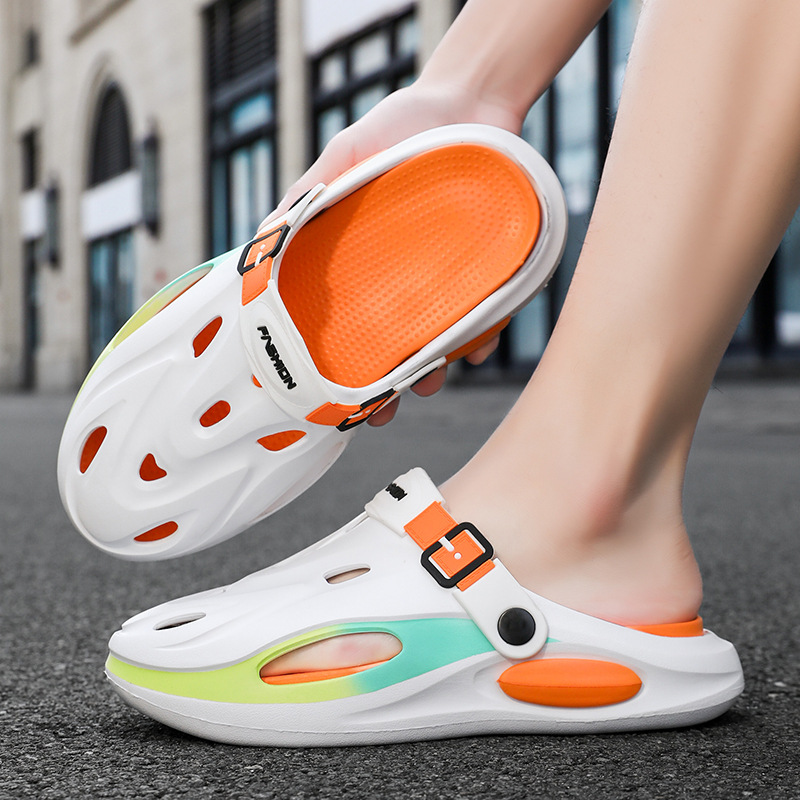 Women's Trendy Colour Block Hollow Out Breathable Comfy Non Slip Durable EVA Soft Sole orthopedic Slippers