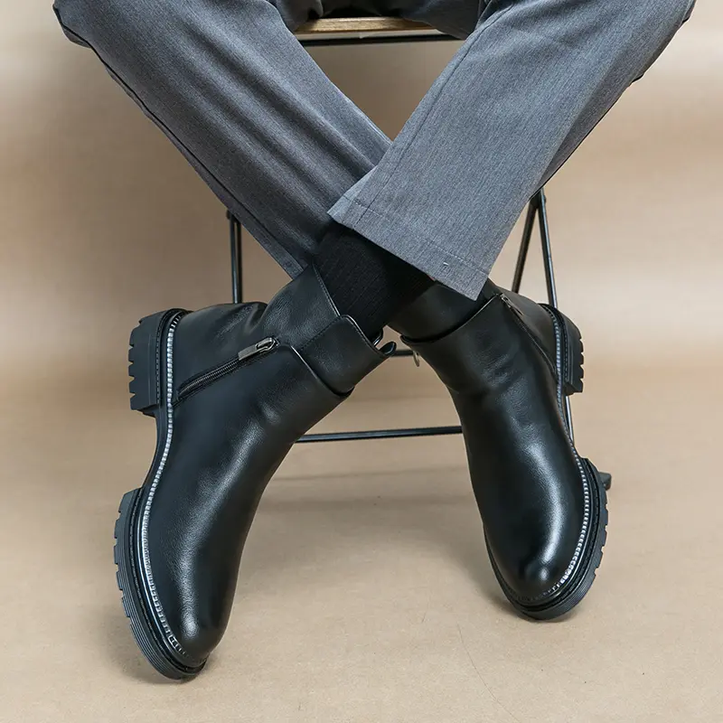 Men's Business Fashion Zipper Side AnkleBoots