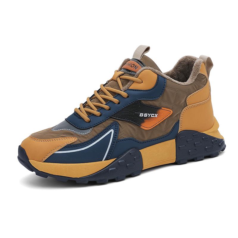 2025 Winter New Men's Outdoor Waterproof and Cold proof Mid top Fashion Sports Shoes, Walking Shoes with Thick Velvet and Warm Cotton Shoes, Work Snow Boots