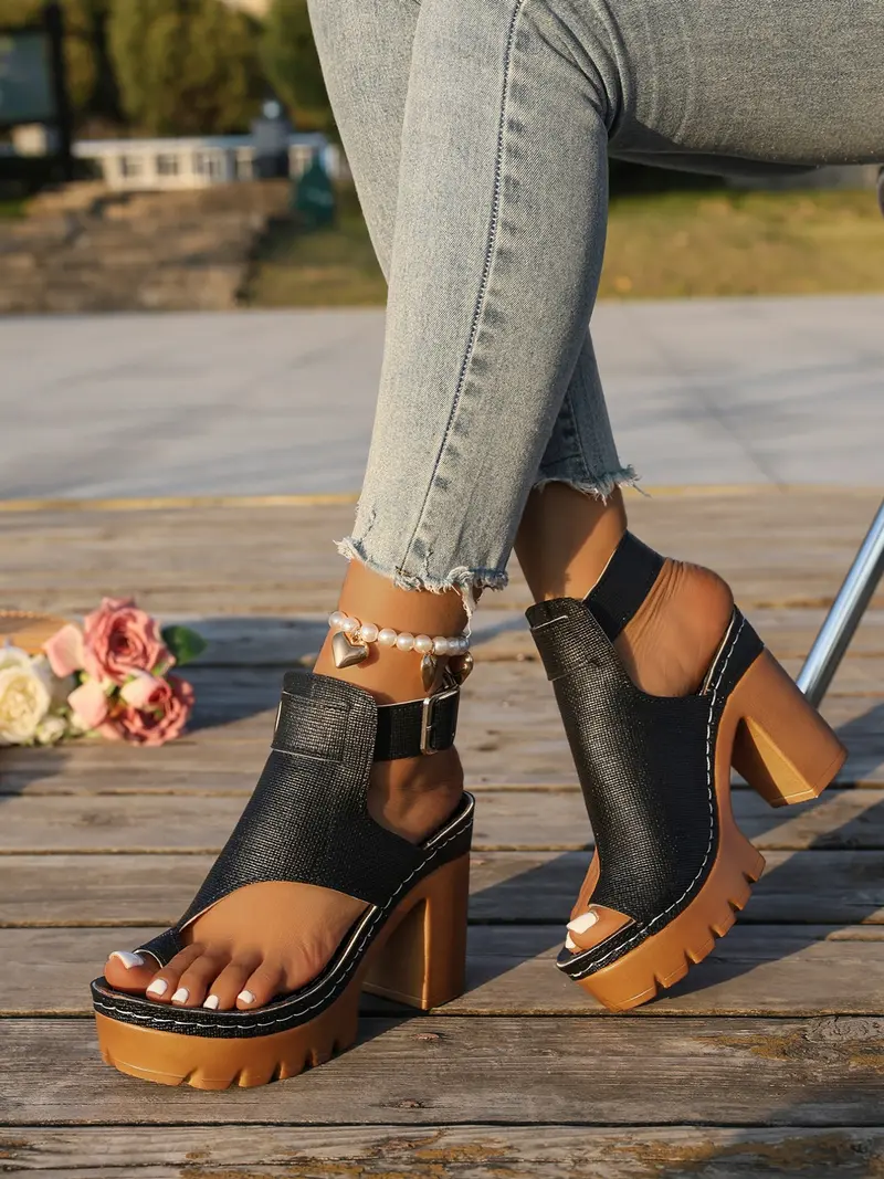 Women's Summer Thick Sole Slip-On Fashion Comfortable Wedge High Heel Sandals