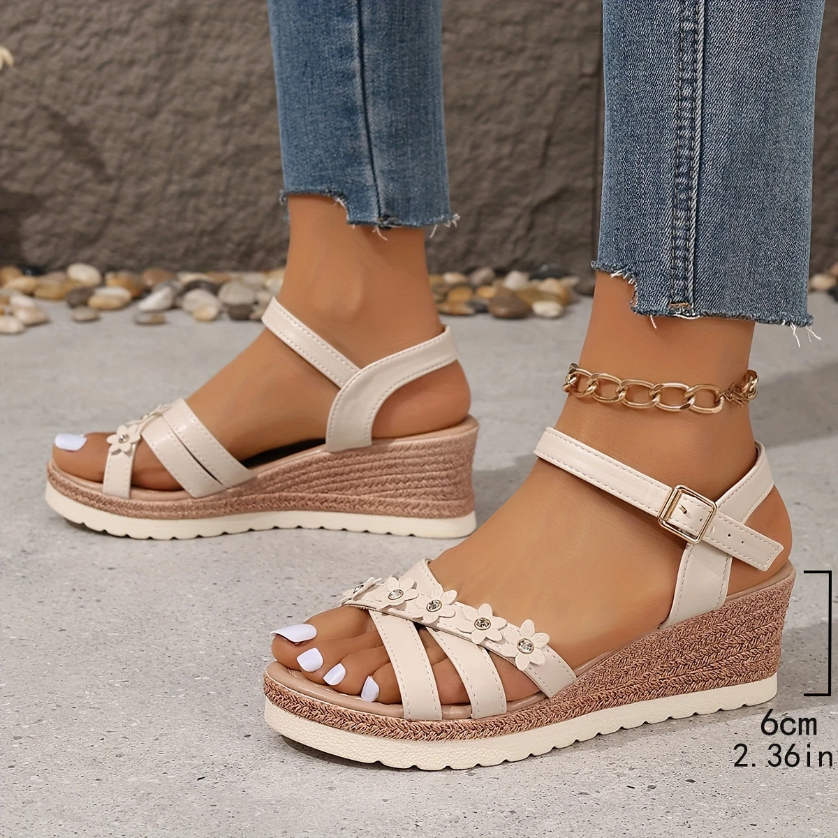 Vintage Women's Ankle-Strap Wedge Sandals