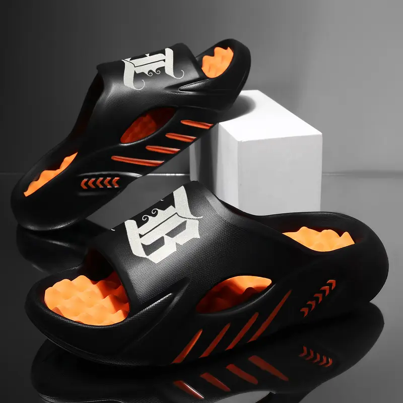 Men's Cloud Slides - Thick-Sole, Non-Slip, Cushioned Sporty Slippers, Summer Indoor-Outdoor Beach Walking Shoes 