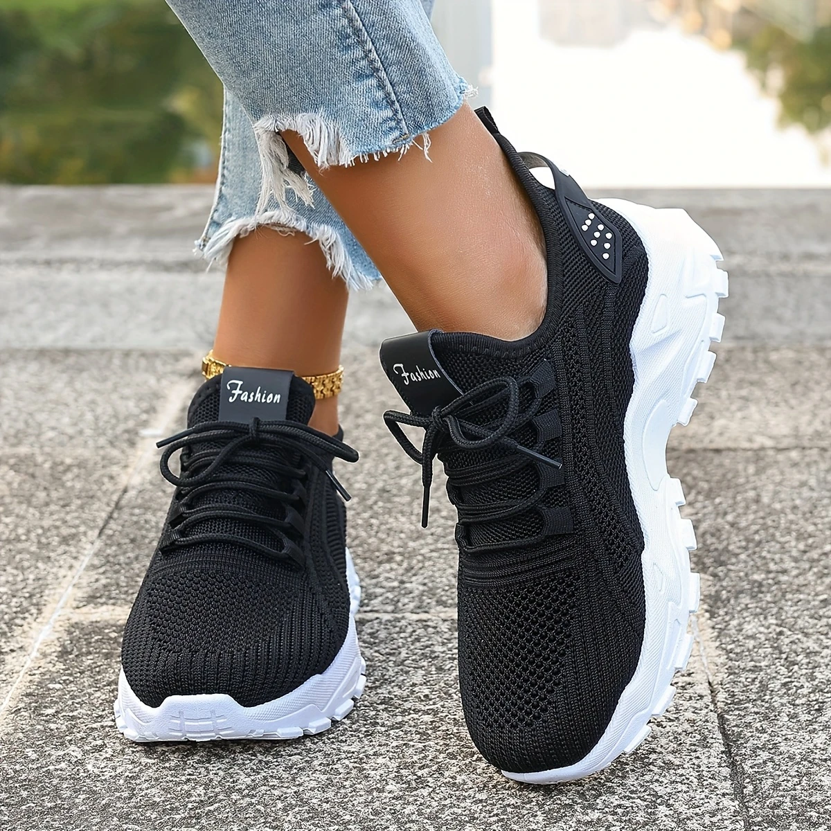 Women'S Fashion Pure Color Tied Sneaker