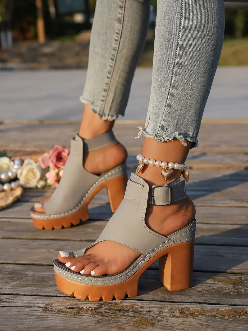 Women's Summer Thick Sole Slip-On Fashion Comfortable Wedge High Heel Sandals