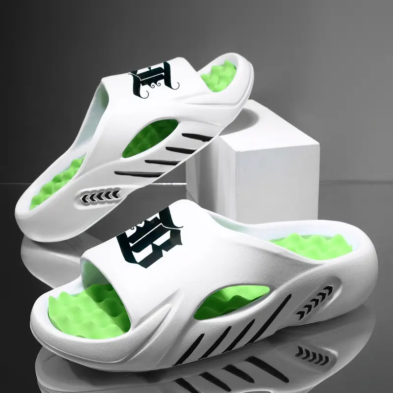 Men's Cloud Slides - Thick-Sole, Non-Slip, Cushioned Sporty Slippers, Summer Indoor-Outdoor Beach Walking Shoes 