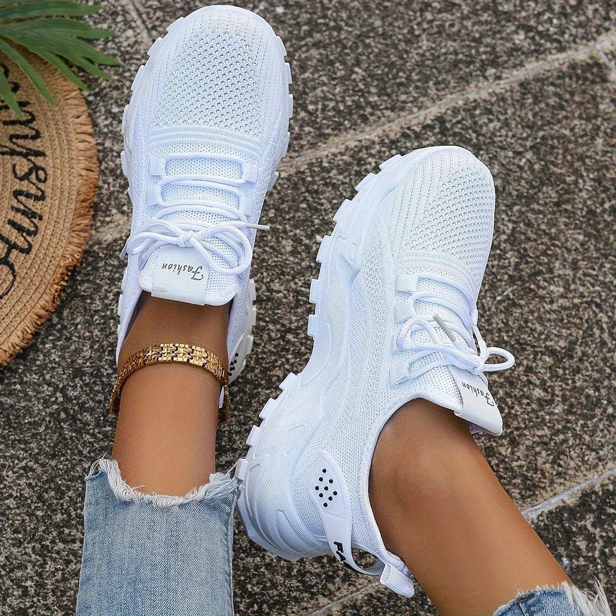 Women'S Fashion Pure Color Tied Sneaker