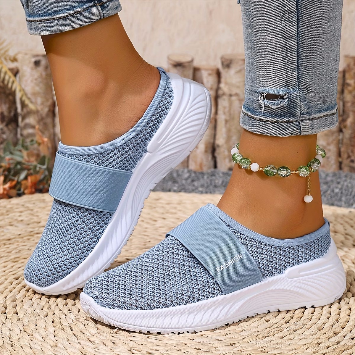 Comfortable Slip-On   Women's Slip-On Orthopedic Casual  Breathable Mesh Upper Sneakers