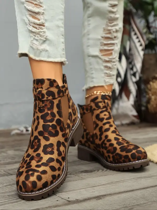  Slip-On Casual Orthopedic Low Heel Fabric Ankle Boots