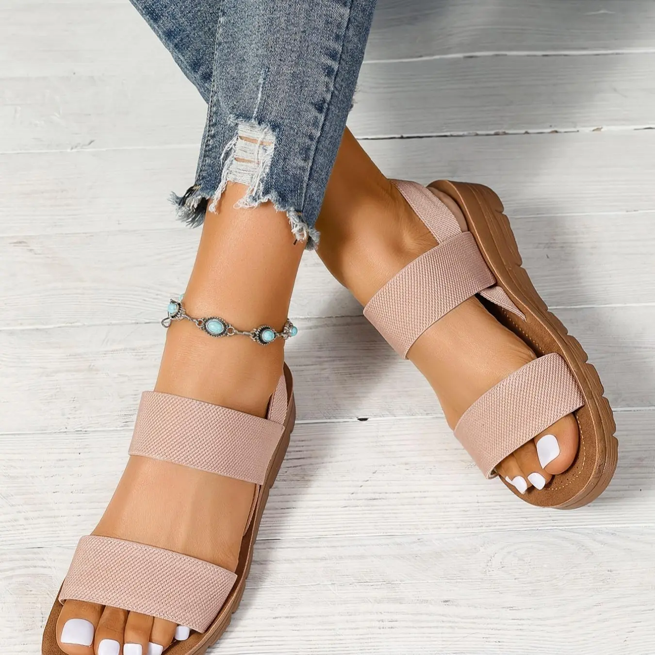 Women's Summer 2025 Fashion Slingback Sandals， Casual Comfort Sandals for Outdoor Beach Parties