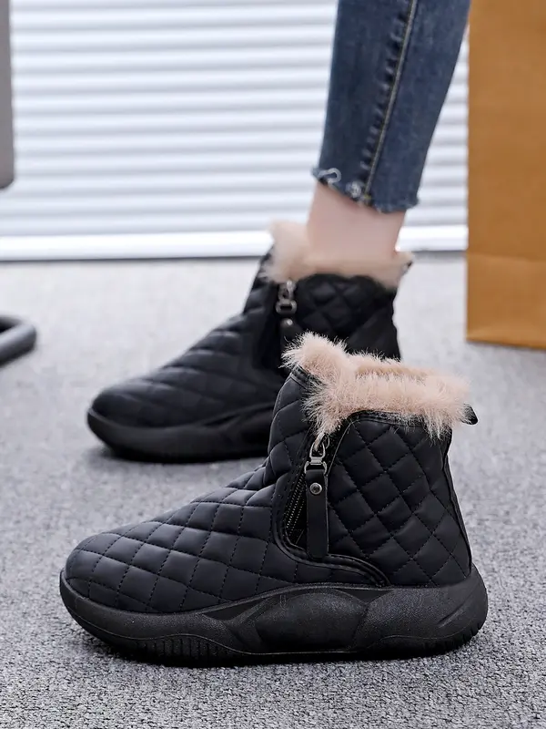 NEW THICK SOLE WOMEN'S SHOES FLEECE LINED FASHION WARM SHORT BOOTS