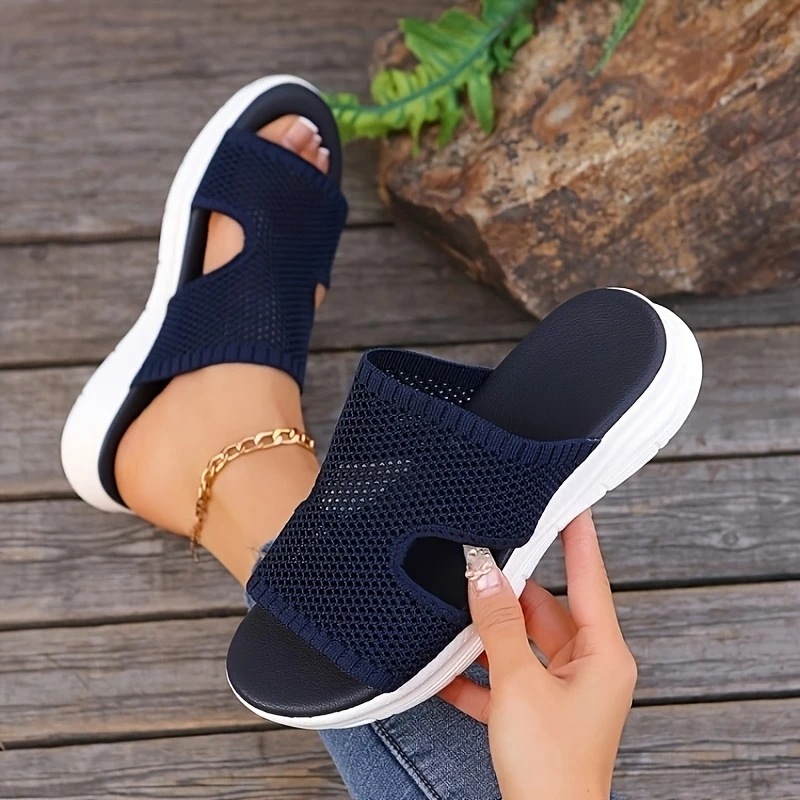 Women'S Lightweight Breathable Knit Wedge Sandals 