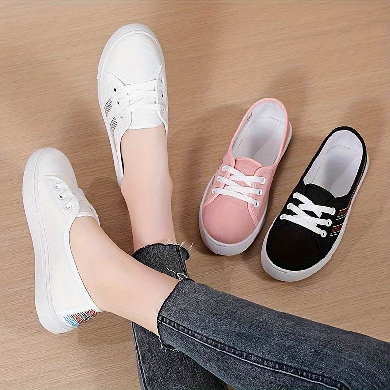 Women'S Flat Fabric orthopedic Shoes, Stylish And Simple Casual Sneakers, Versatile White ShoesEasy to Slip On. 