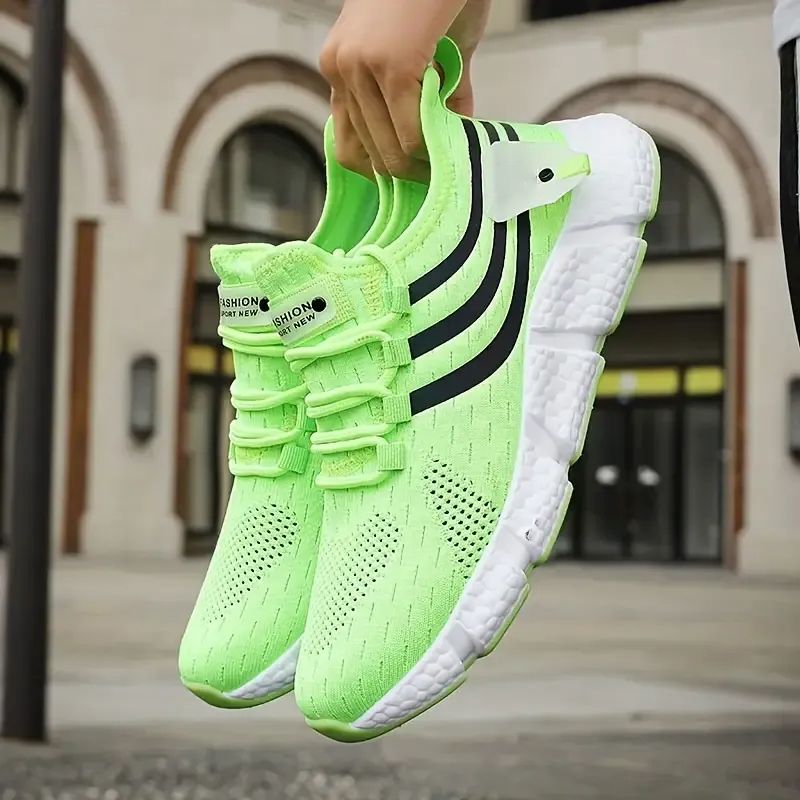 Men's High Elasticity Running Shoes with Popcorn Sole TPR Outsole - Ultra-Lightweight Breathable Mesh Athletic Sneakers for Gym