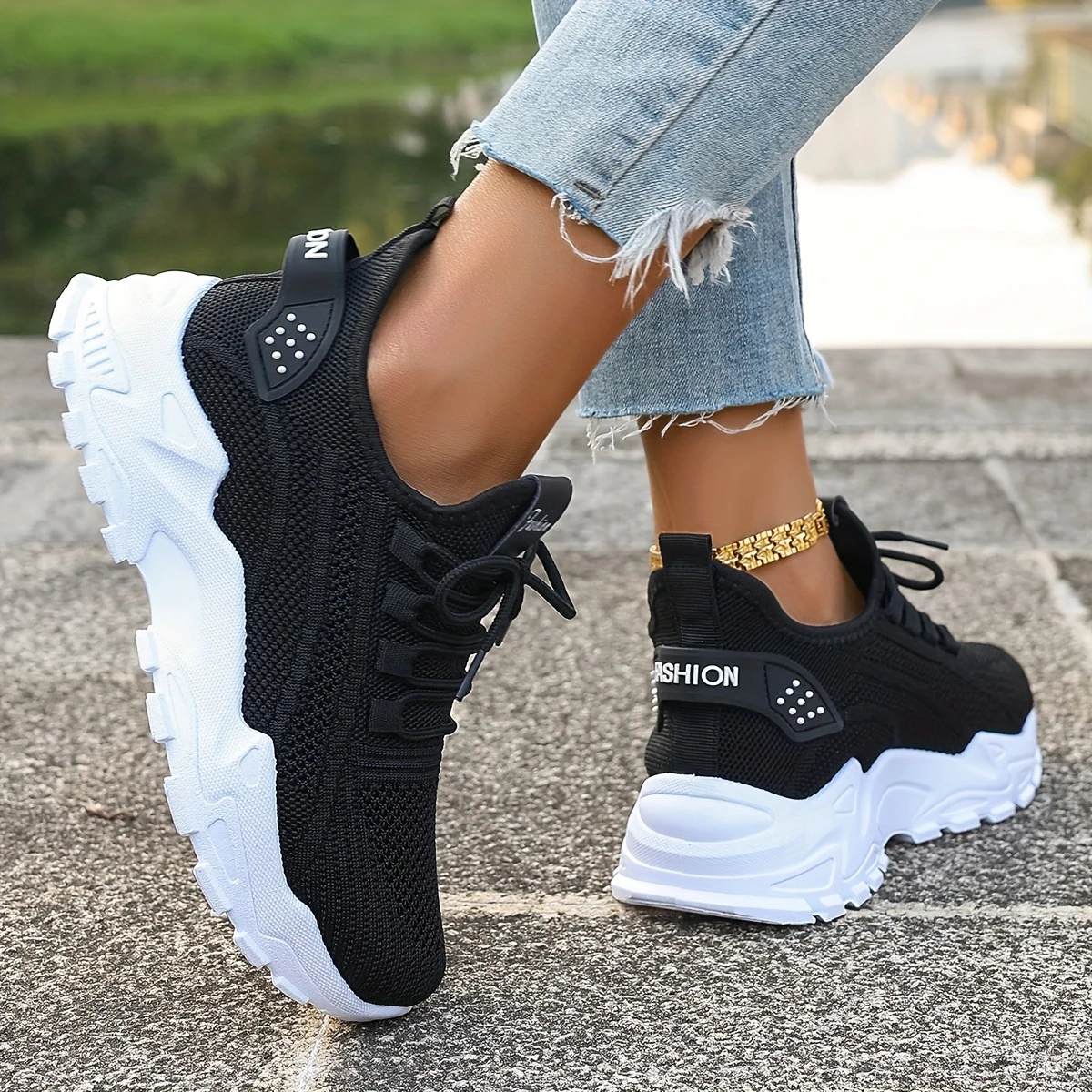 Women'S Fashion Pure Color Tied Sneaker