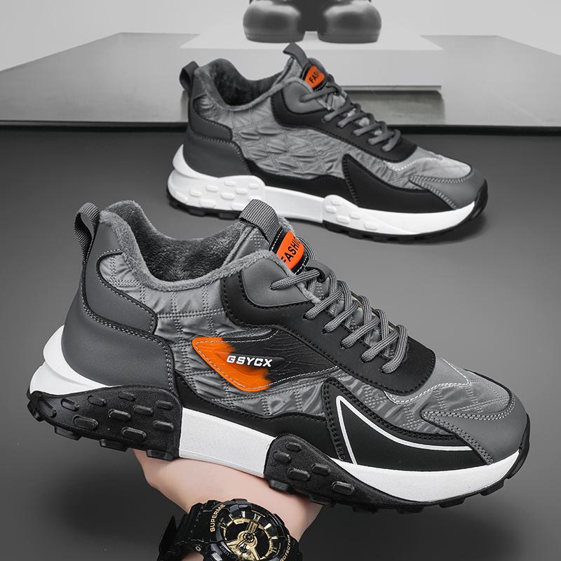 2025 Winter New Men's Outdoor Waterproof and Cold proof Mid top Fashion Sports Shoes, Walking Shoes with Thick Velvet and Warm Cotton Shoes, Work Snow Boots