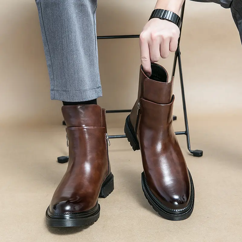 Men's Business Fashion Zipper Side AnkleBoots