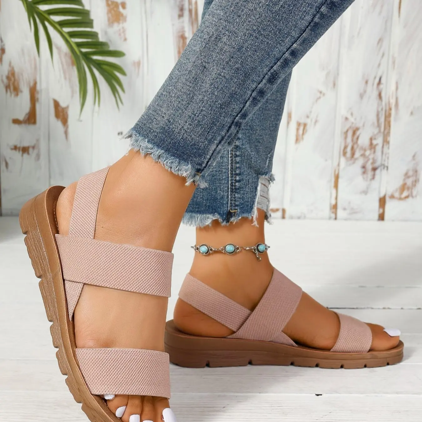 Women's Summer 2025 Fashion Slingback Sandals， Casual Comfort Sandals for Outdoor Beach Parties