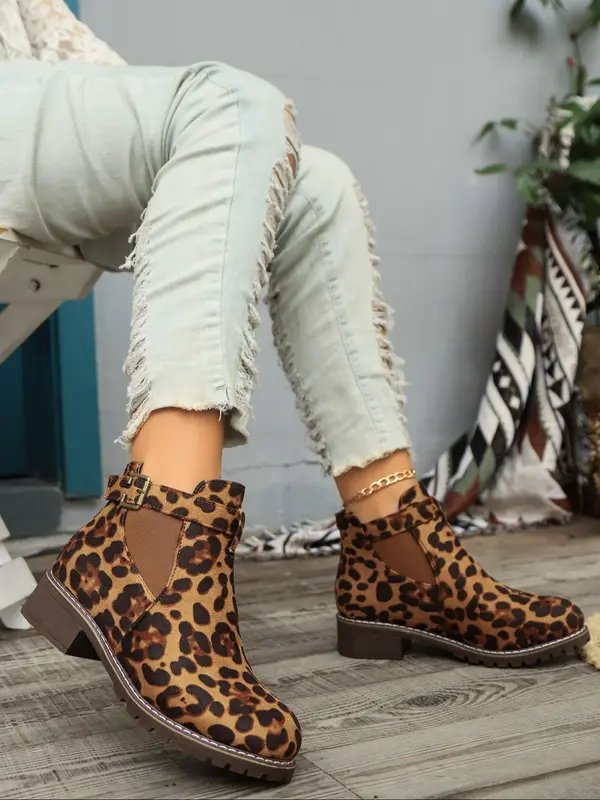  Slip-On Casual Orthopedic Low Heel Fabric Ankle Boots