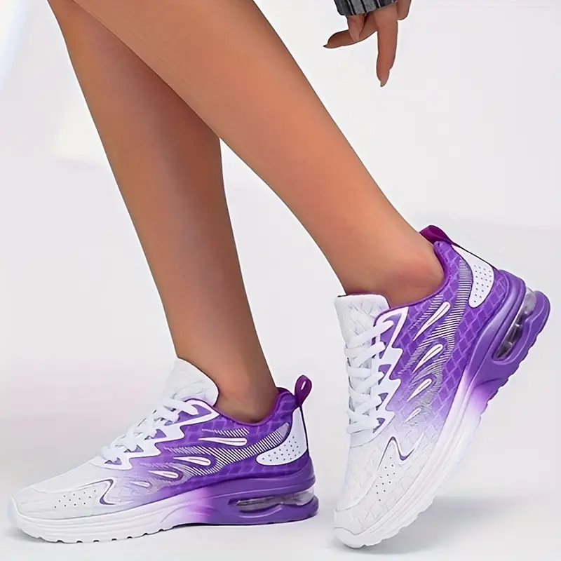 Women's Breathable Mesh Sneakers with Shock-Absorbing Air Cushion Technology, All-Season Casual Sneakers