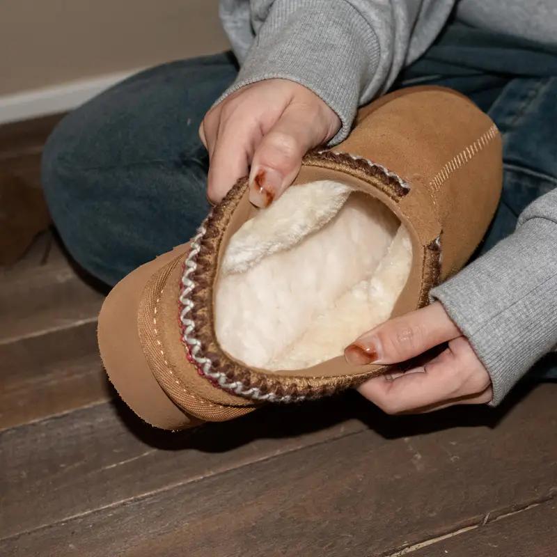 Women's Indoor Warm Slippers with Soft Anti-Slip Sole, Winter Ankle Boots, Cozy House Orthopedic Shoes