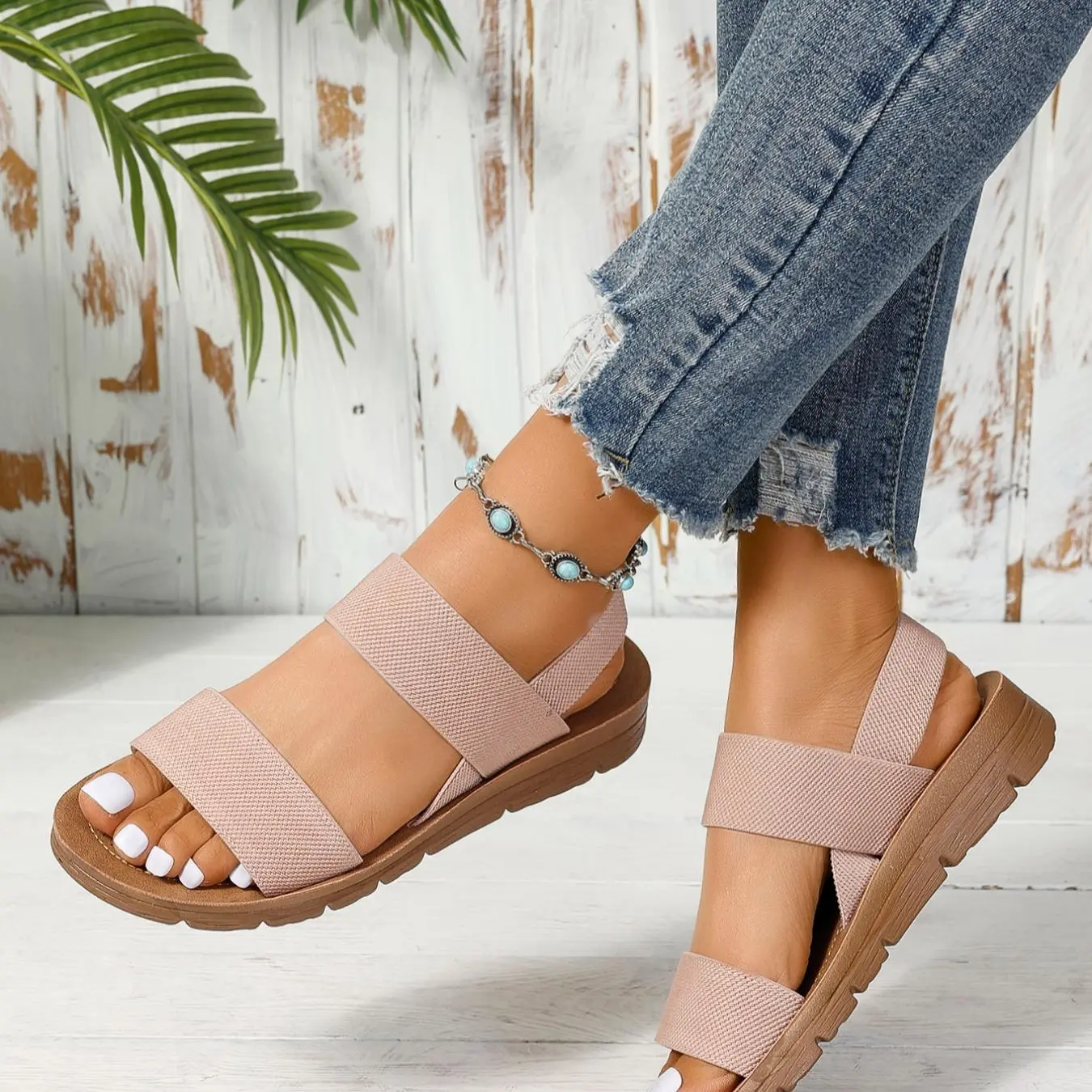 Women's Summer 2025 Fashion Slingback Sandals， Casual Comfort Sandals for Outdoor Beach Parties