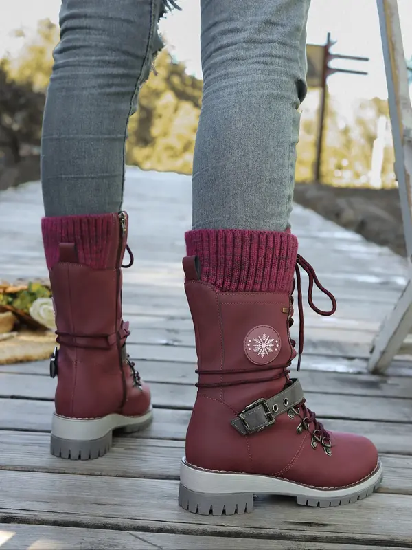 Women's High Heel Fashionable Mid-Calf DesignChelsea Orhtopedic Boots