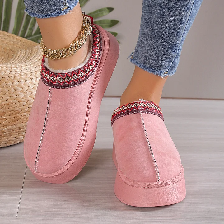 Women's Indoor Warm Slippers with Soft Anti-Slip Sole, Winter Ankle Boots, Cozy House Orthopedic Shoes