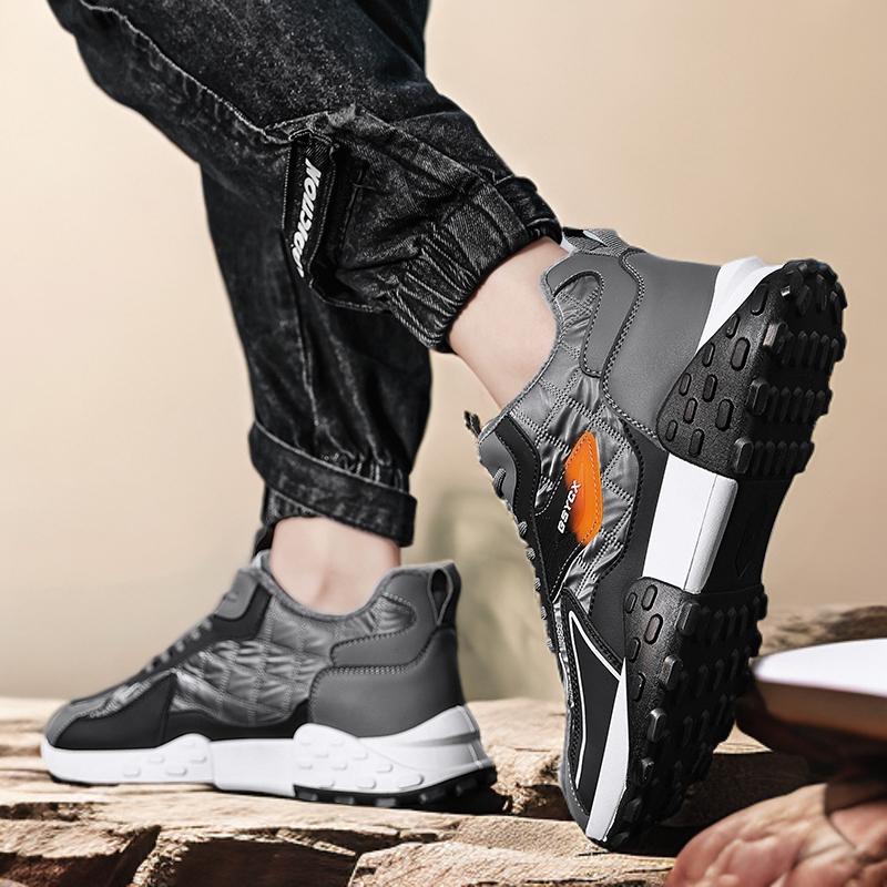 2025 Winter New Men's Outdoor Waterproof and Cold proof Mid top Fashion Sports Shoes, Walking Shoes with Thick Velvet and Warm Cotton Shoes, Work Snow Boots
