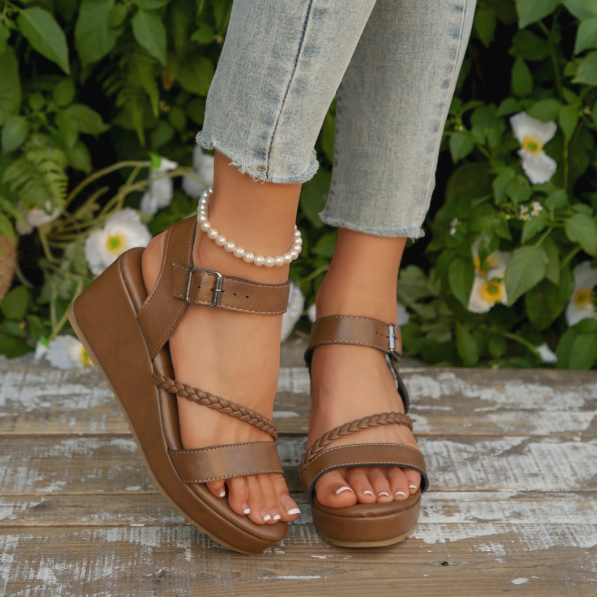 Summer Comfortable Fashion Versatile Easy Fairy Style Wedge Sandals