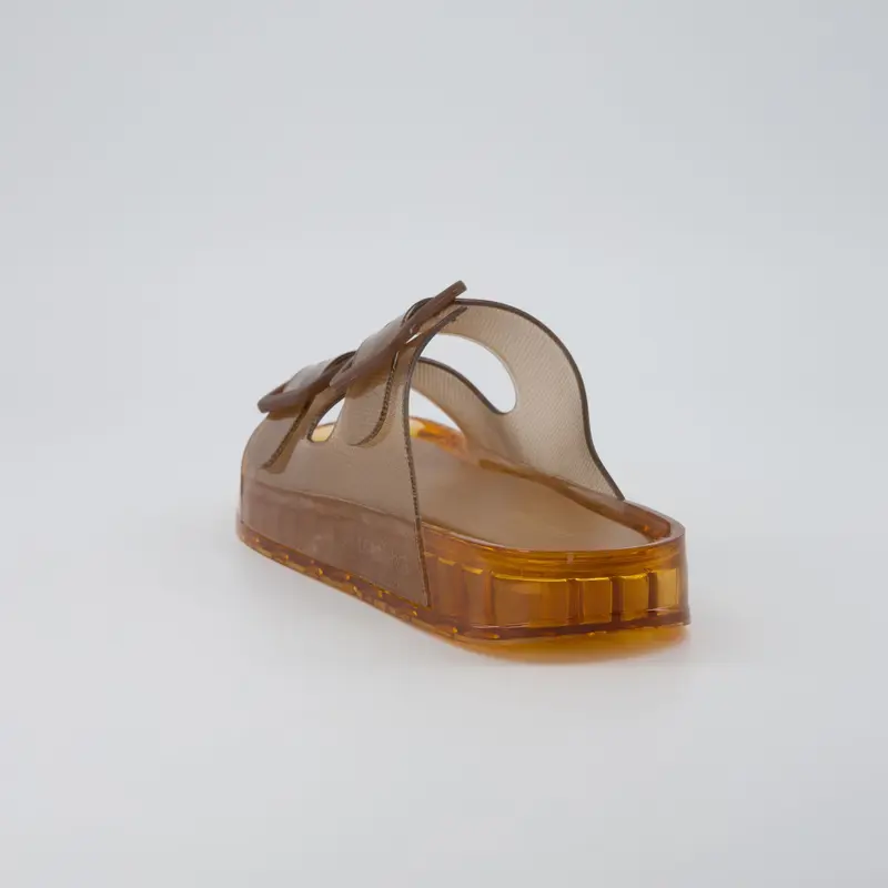 Waterproof Double Buckle Adjustable Slip-On Womens Jelly Sandals 