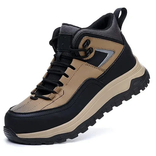 (⏰Limited Time Sale 70% OFF) Men's Orthopedic Protective Hiking/Work Boots - Waterproof, Slip-resistant, Impact-resistant, Puncture-resistant - Wide toe box, Arch Support, Ankle Support