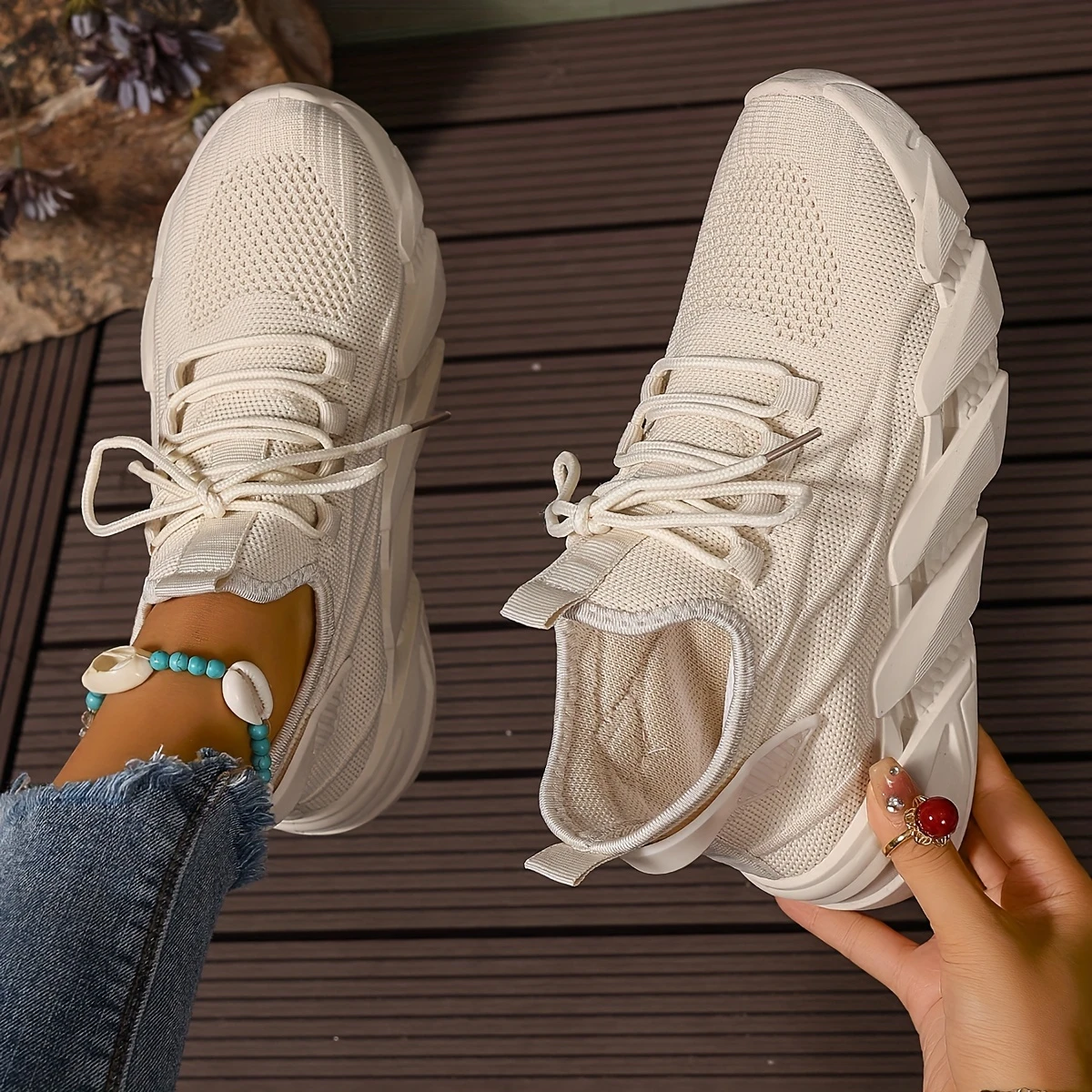 🔥Last Day 49% OFF  Fashion Sneakers with Ultra-Breathable Mesh, Lightweight Comfort, Low-Top Design, Lace-Up Closure