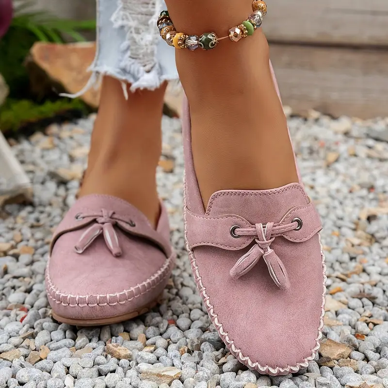Women's Large Size Retro Orthopedic Tassel Flat Mules - Lightweight PU Cover Uppe