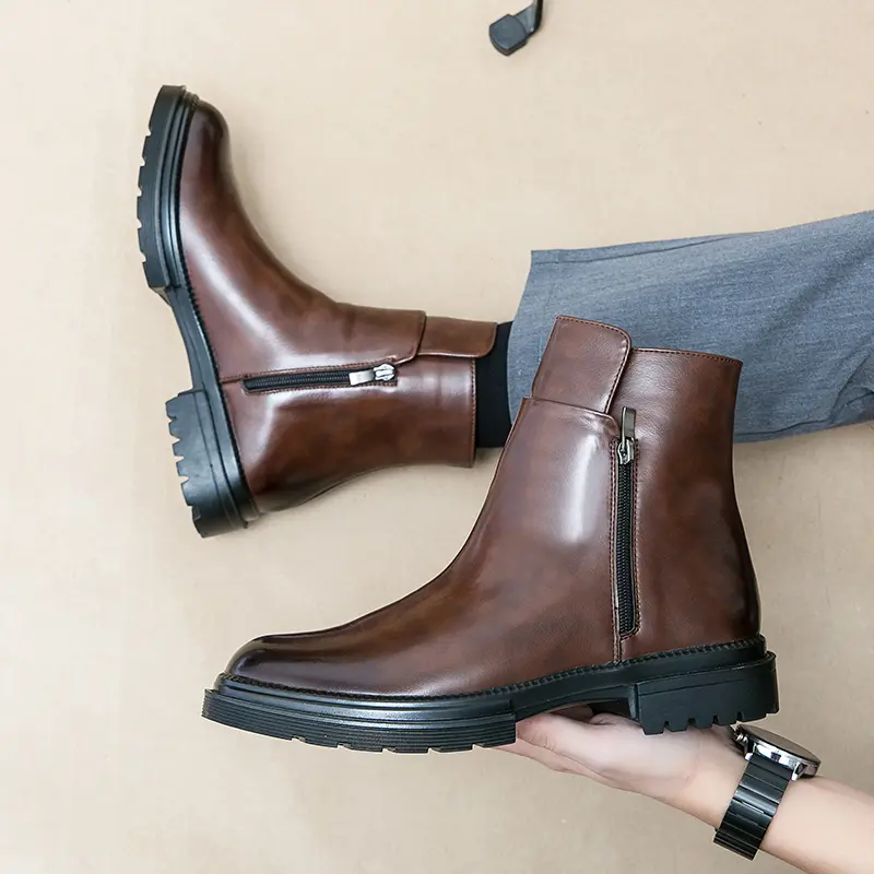 Men's Business Fashion Zipper Side AnkleBoots