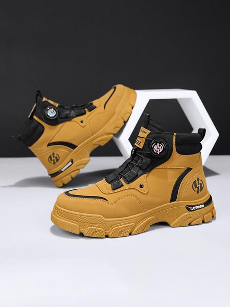 Men's High-Top British Style Work Anti-Slip Durable Shoes，hiking boots 