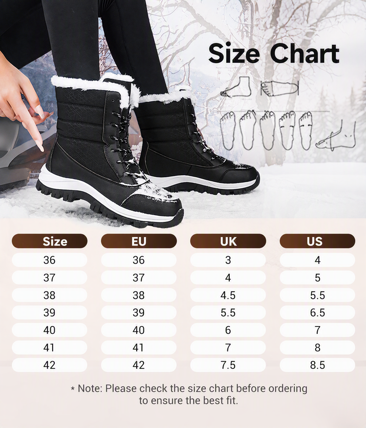 Women's Waterproof Plush-Lined Mid-Calf Snow Boots