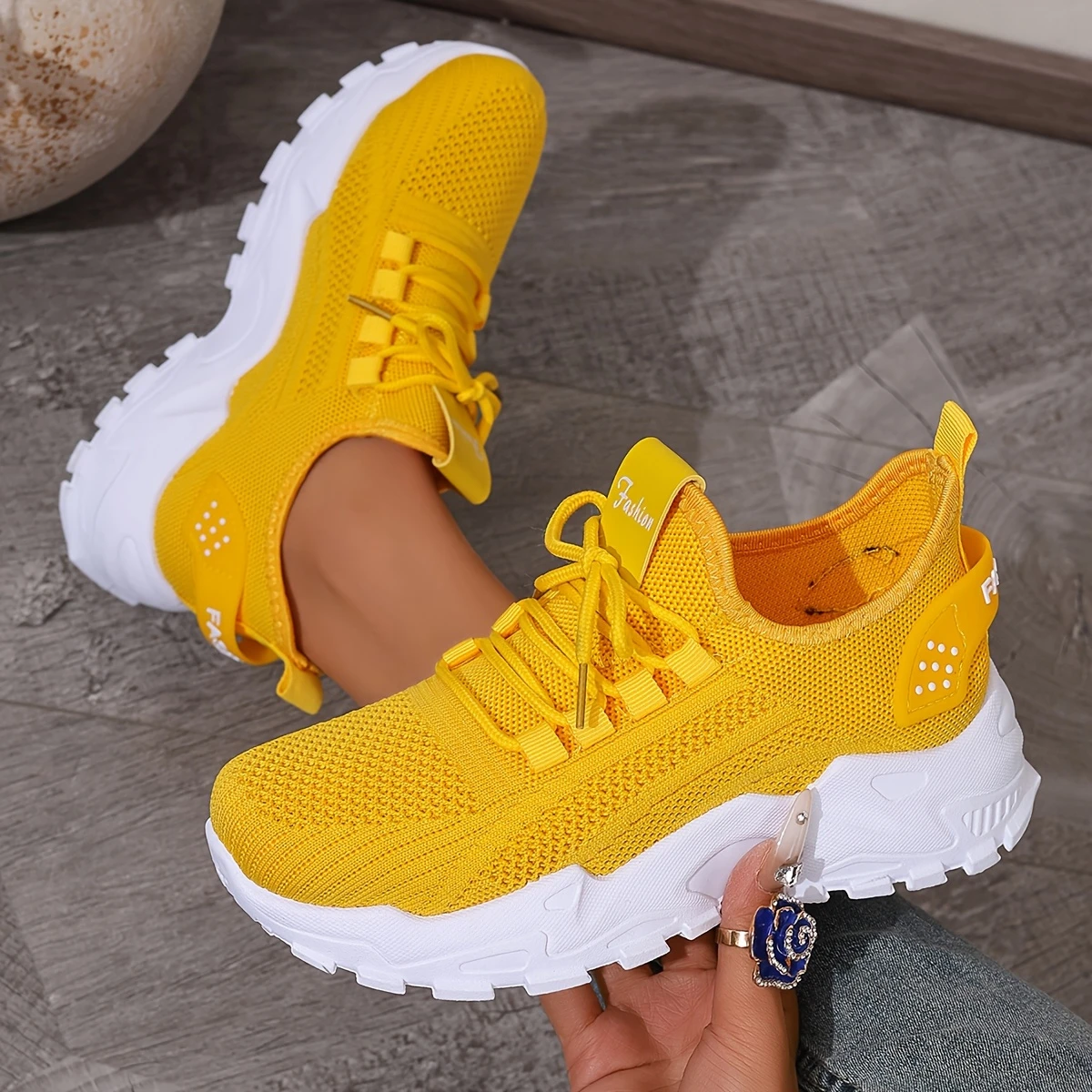 Women'S Fashion Pure Color Tied Sneaker