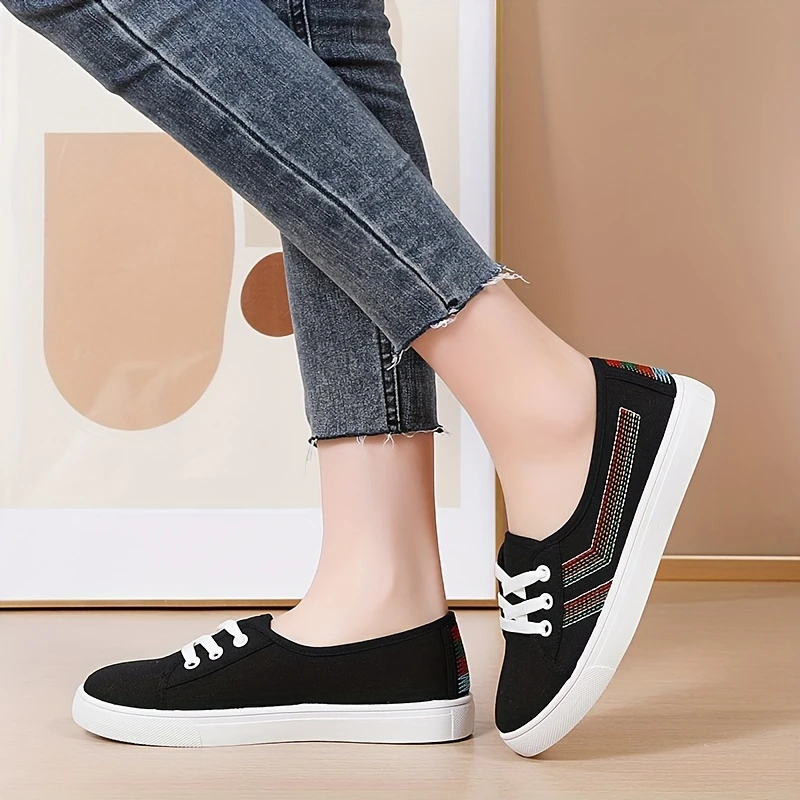Women'S Flat Fabric orthopedic Shoes, Stylish And Simple Casual Sneakers, Versatile White ShoesEasy to Slip On. 