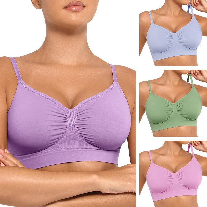 Women's Wireless Bra Comfort Bralettes No Underwire Unlined Cami Bra Seamless Tshirt Bras Sports Bra Bralette