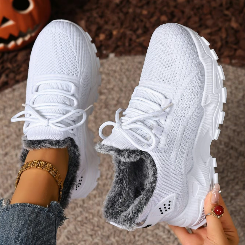 Women's plush cotton sneakers