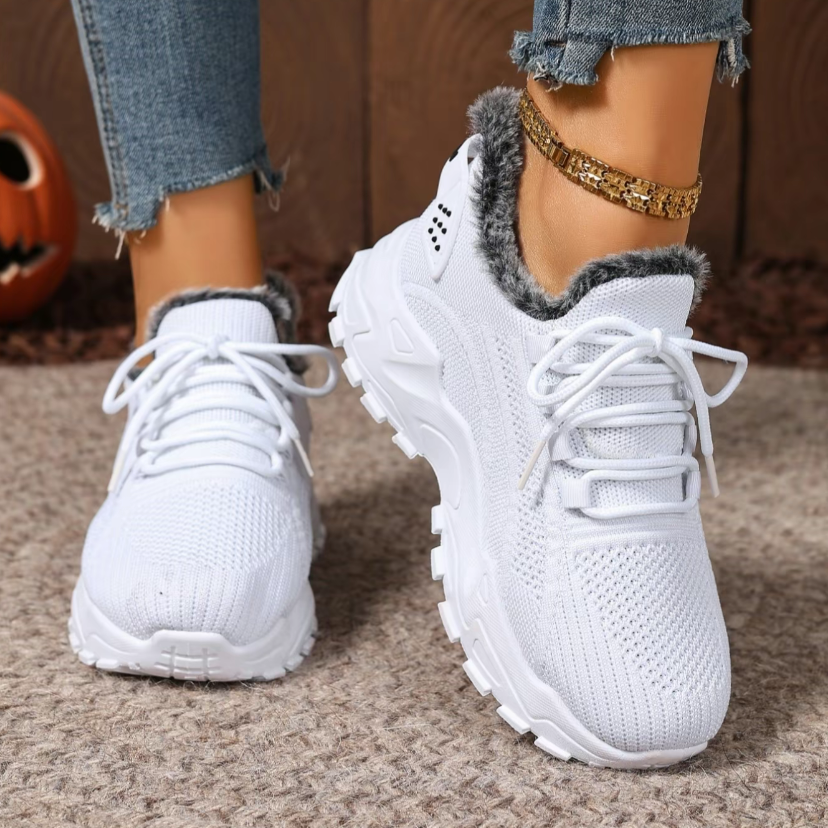 Women's plush cotton sneakers