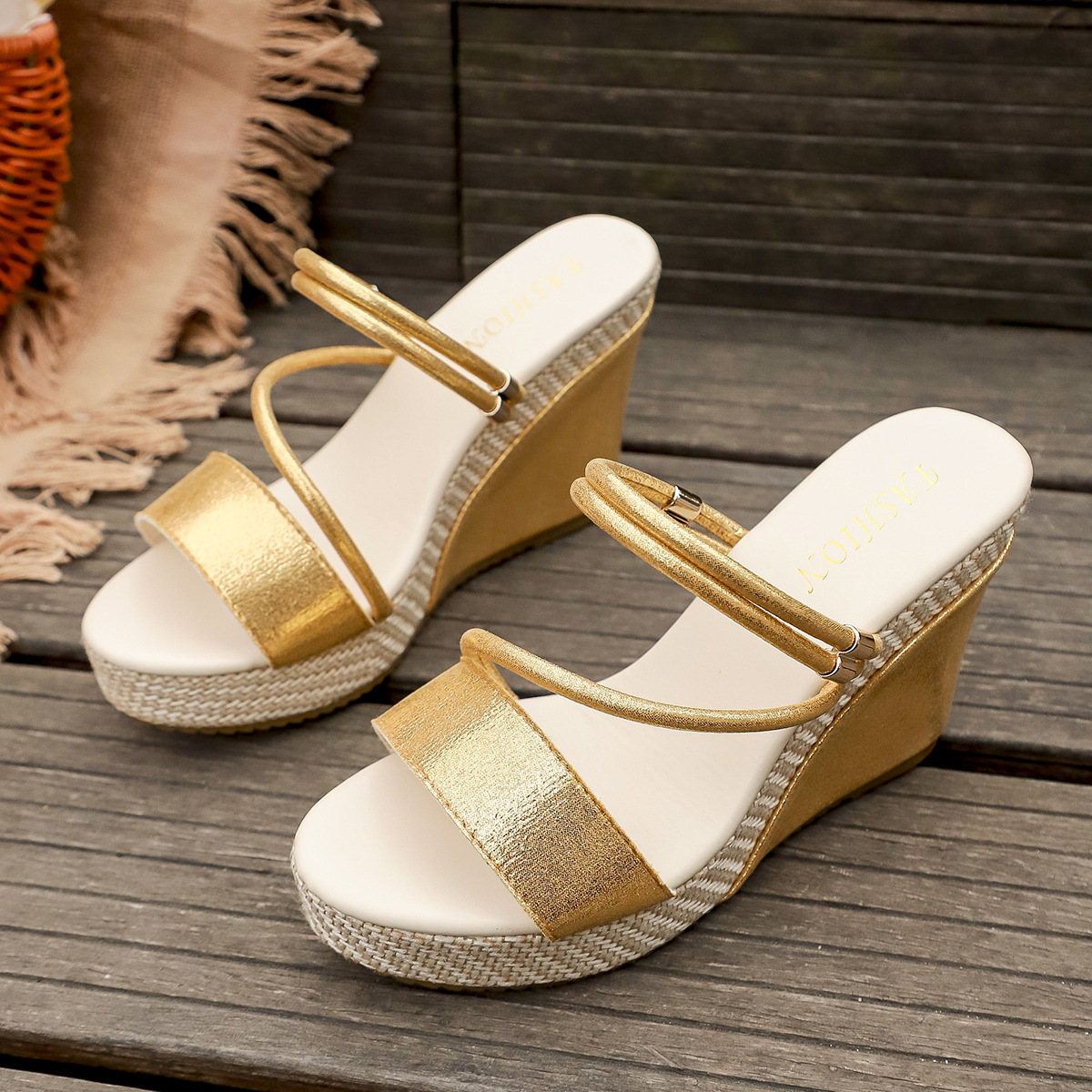 Women's Fashionable Solid Color Platform Wedge Orthopedic Shoes