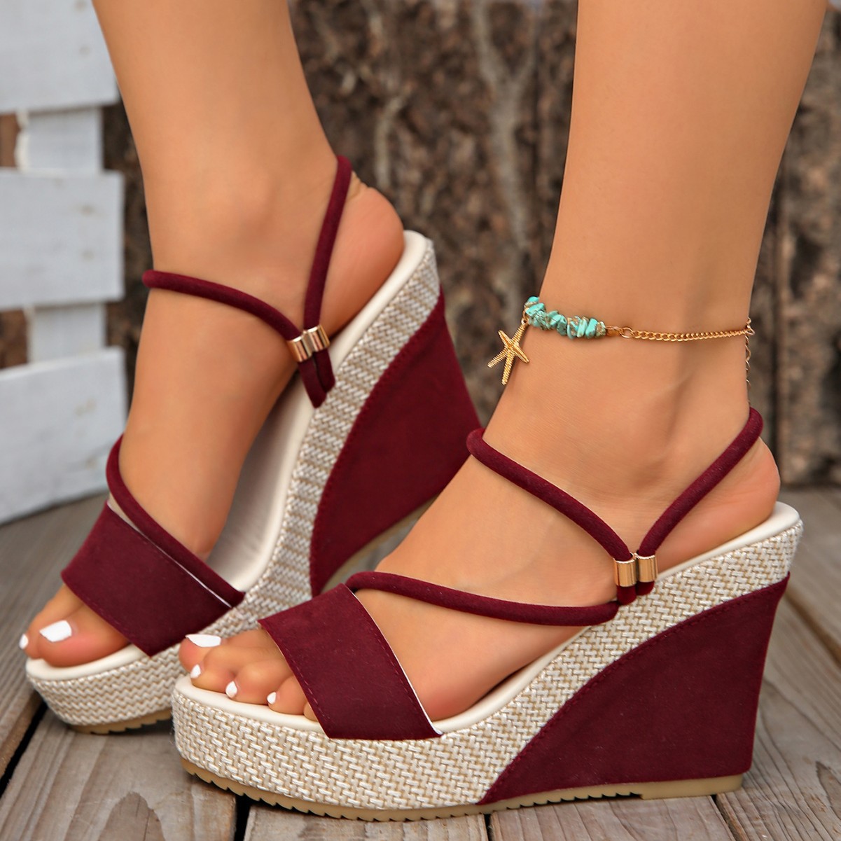 Women's Fashionable Solid Color Platform Wedge Orthopedic Shoes