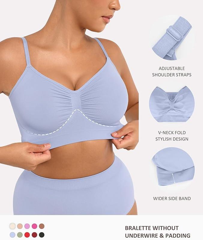 Women's Wireless Bra Comfort Bralettes No Underwire Unlined Cami Bra Seamless Tshirt Bras Sports Bra Bralette