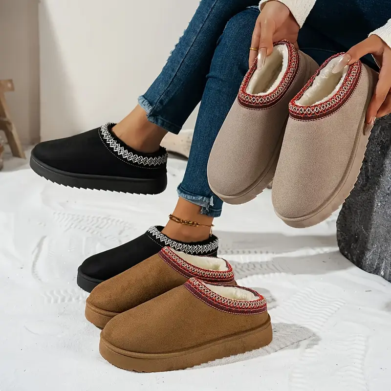 Women's Indoor Warm Slippers with Soft Anti-Slip Sole, Winter Ankle Boots, Cozy House Orthopedic Shoes